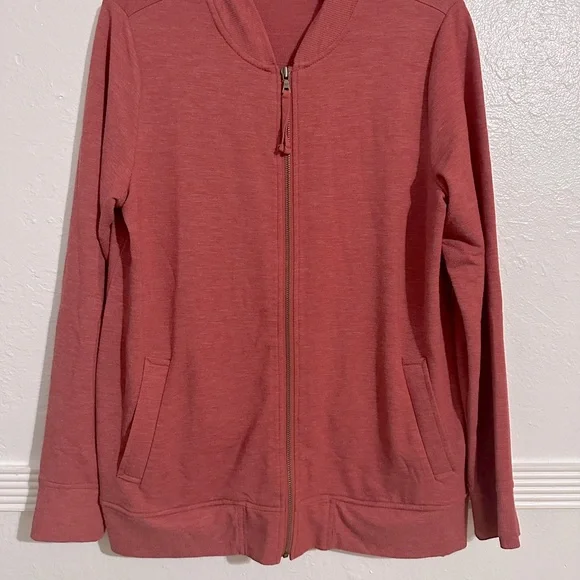LOGO Lounge by Lori Goldstein‎ Zip Front Hi-Low Jacket Light Copper Size Medium - Picture 2 of 9